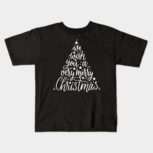 We Wish You A Very Merry Christmas Kids T-Shirt by Mako Design 